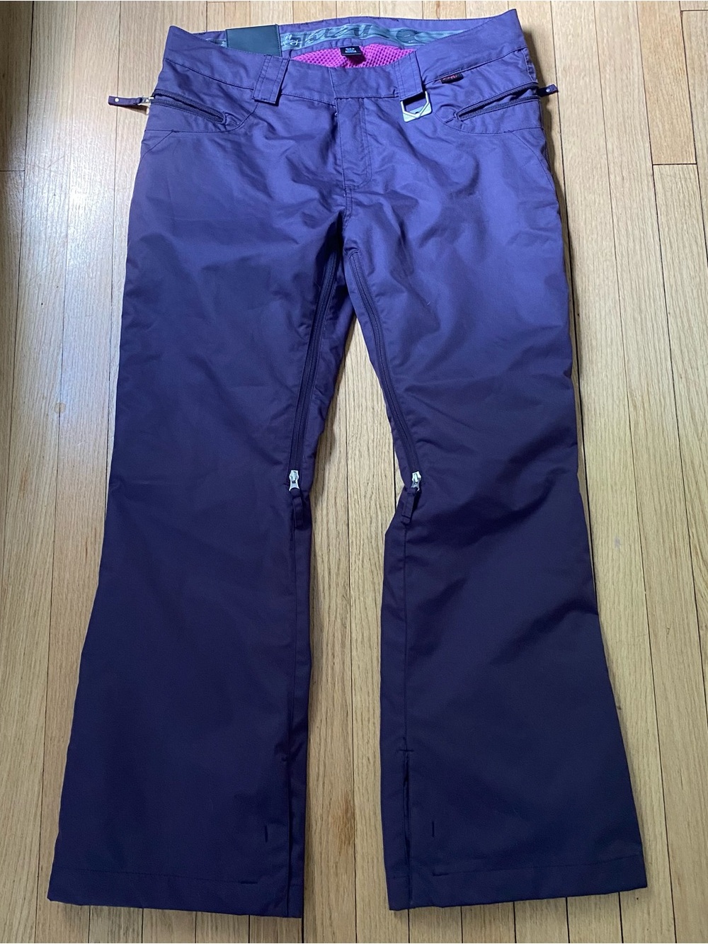 Oakley Snow Pants Womens L Purple Lined Zip Pockets Winter Sporty Ski Snowboard